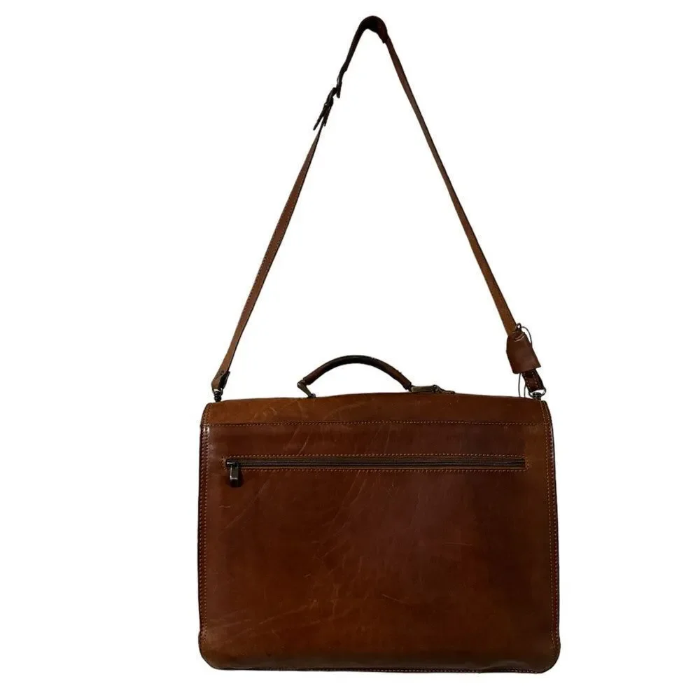 Vintage VALENTINO Leather Briefcase Document Bag With Working Key COA